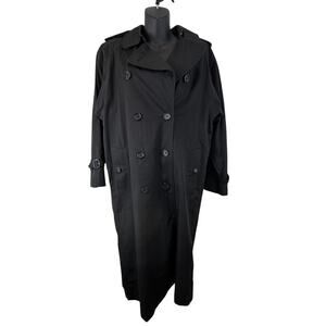 Vintage Burberrys Wool Trench Coat NovaCheck Liner Black Size 6 Long